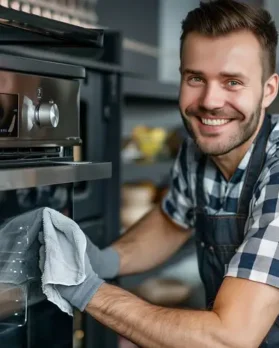 Comparison of dirty vs clean oven glass door